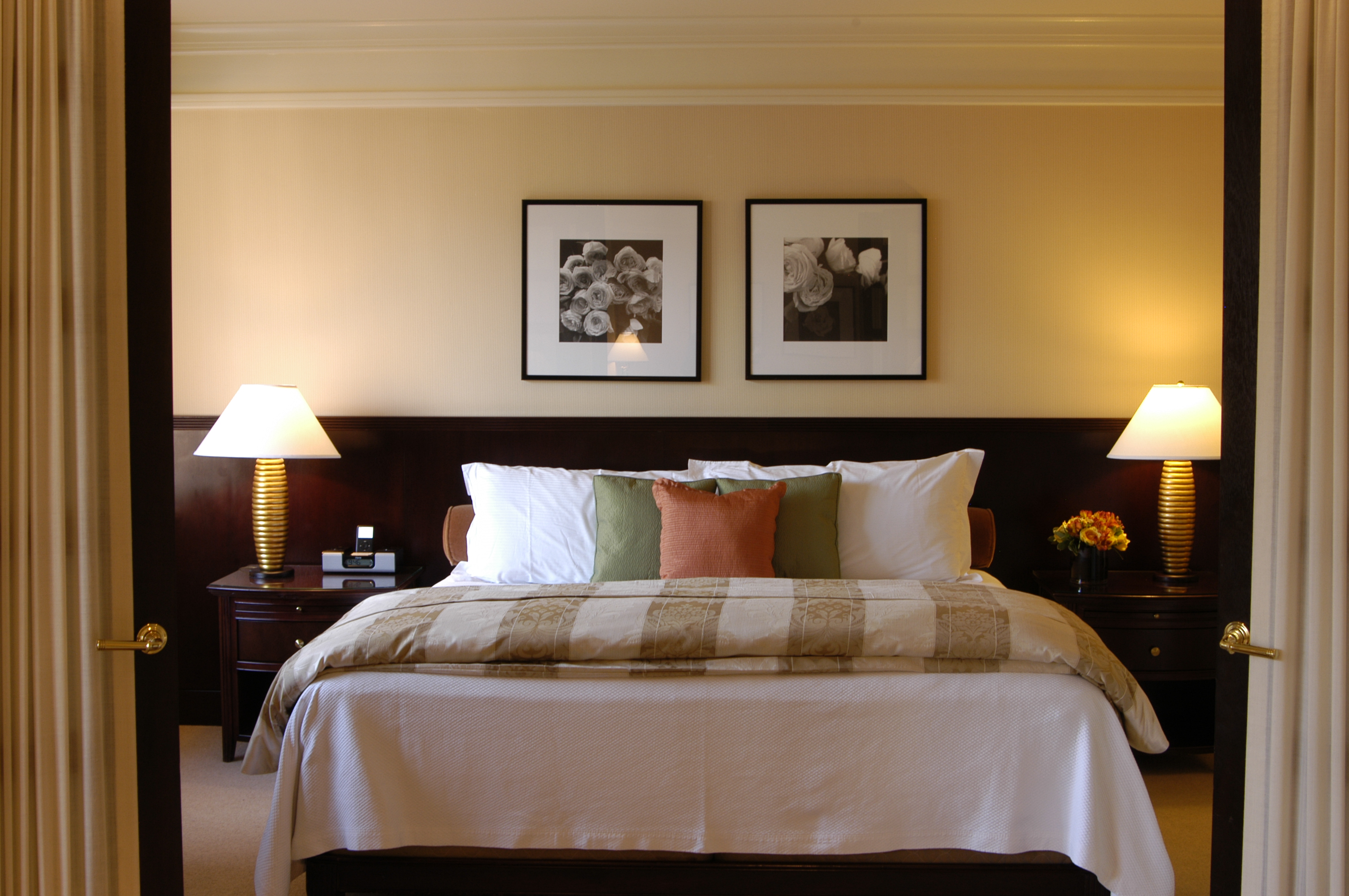 Luxury hotel suite bedroom