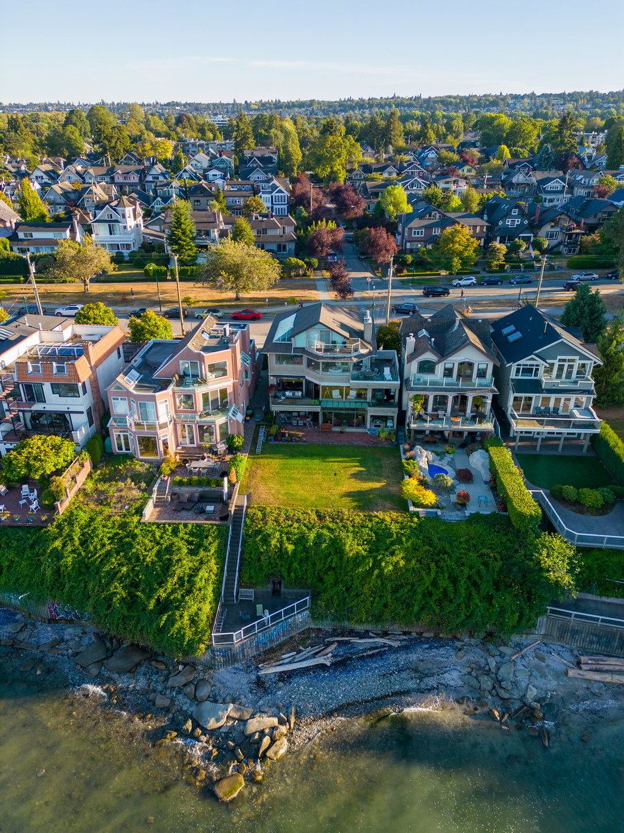 Waterfront aerial drone